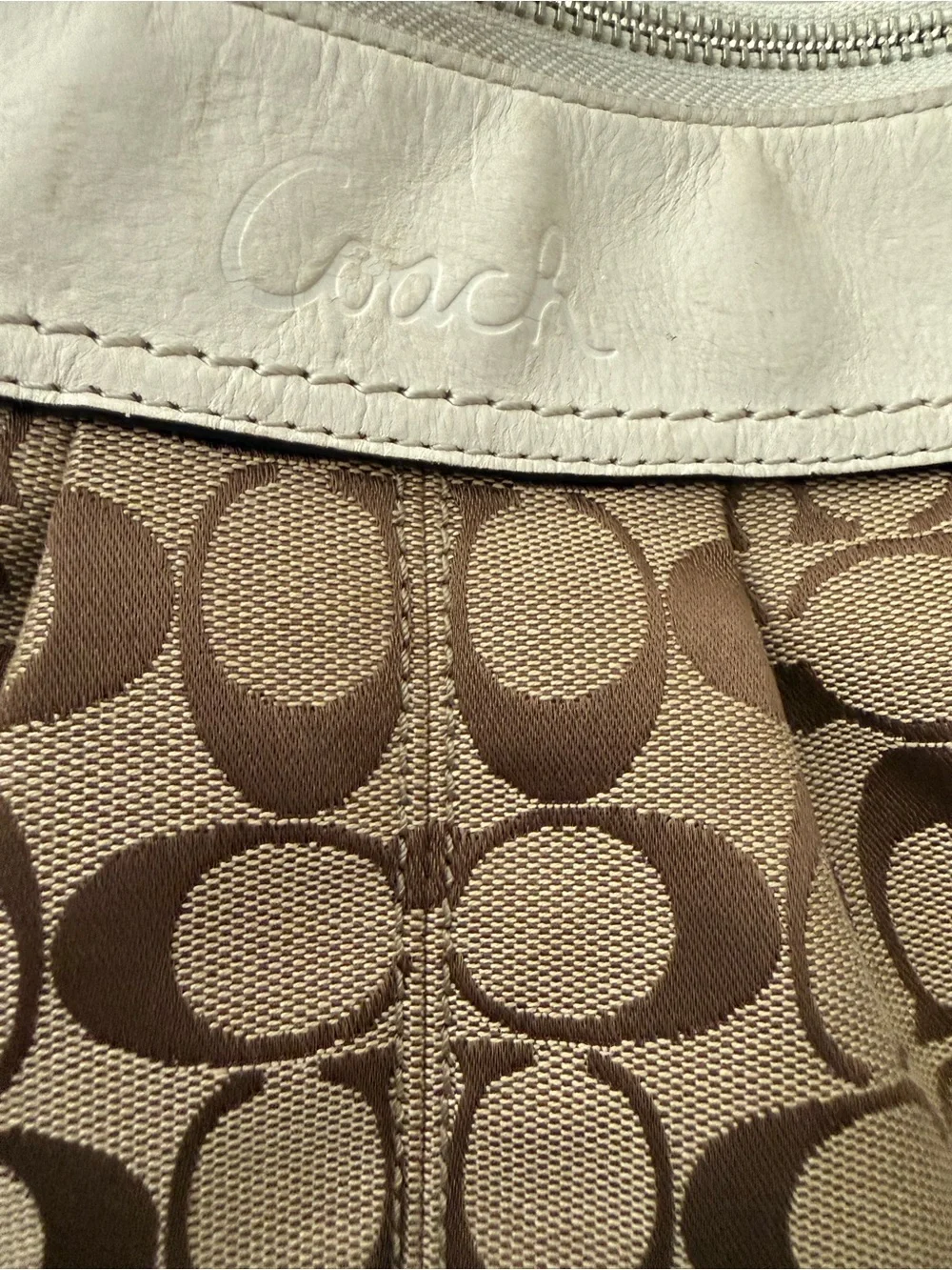 Coach Brown Signature Ashley Hobo & Matching Wallet Set
